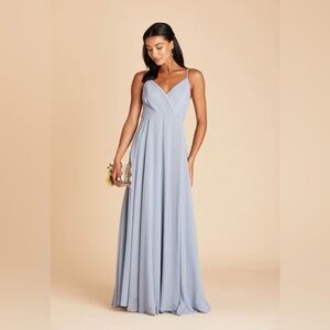 NWT Birdy Grey Kaia small dusty blue bridesmaid dress formal wedding prom gown